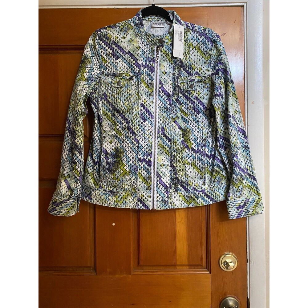 Chico's Faux Snakeskin Print Jacket/Sully Model SZ M/NWT/MSRP $99